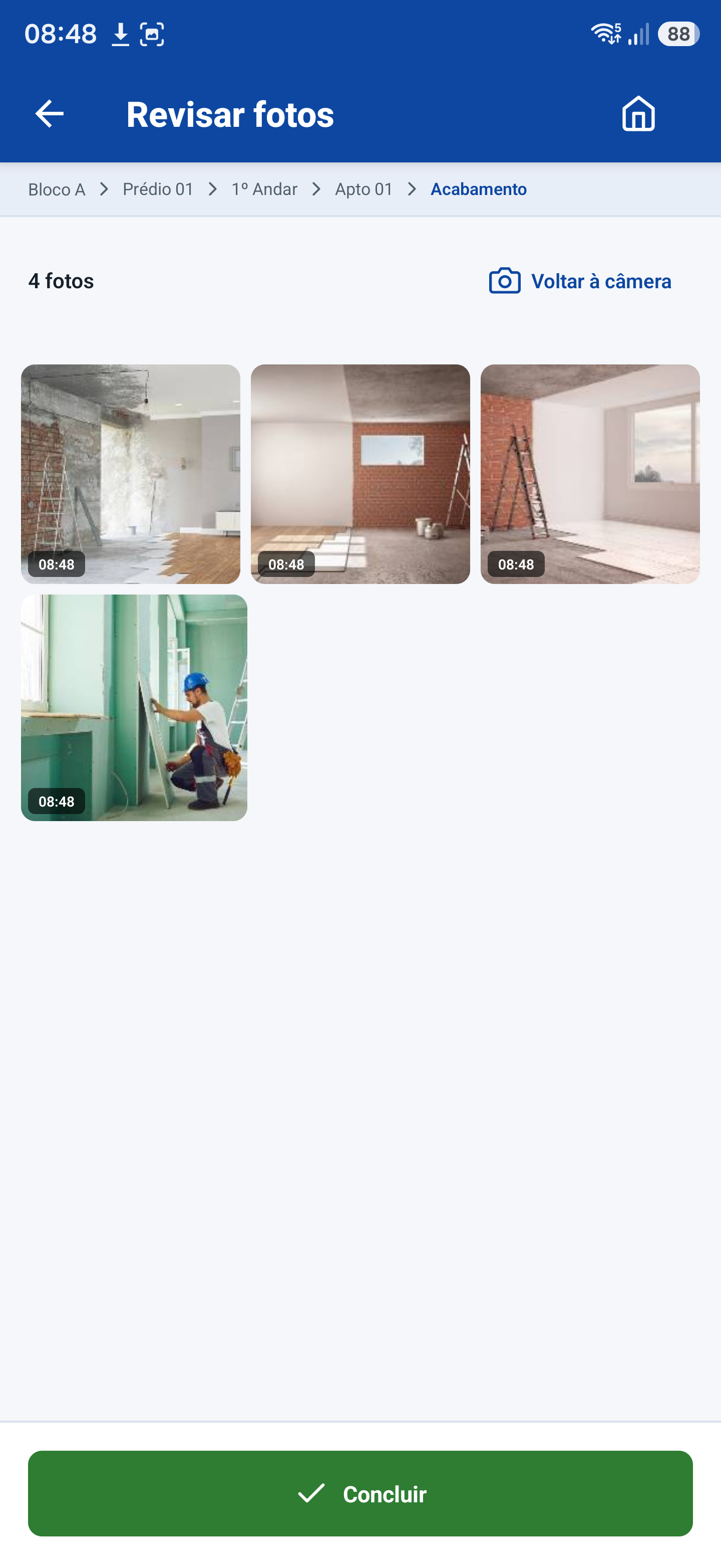 Revisão dos registros fotográficos